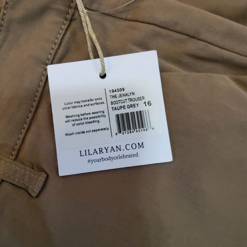 Lila Ryan The Jenalyn Bootcut Trousers Size 16 Taupe Grey - Picture 8 of 11
